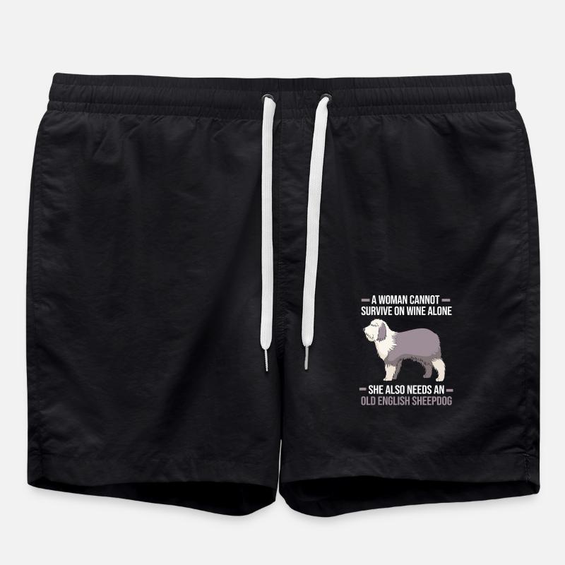 Englischer Schäferhund - Badeshorts - Schwarz