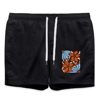 Boho Flowers Spring Summer Garden Nature - Swim Trunks - black - Front - AI Model Male 185 light (185cm)