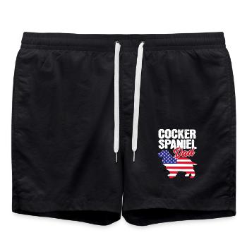 Cocker Spaniel Vater - Badeshorts - Schwarz - Vorne - AI Model Male 185 light (185cm)