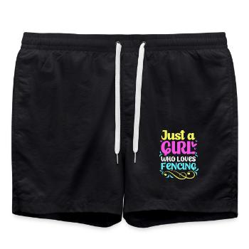Fechten - Badeshorts - Schwarz - Vorne - AI Model Male 185 light (185cm)