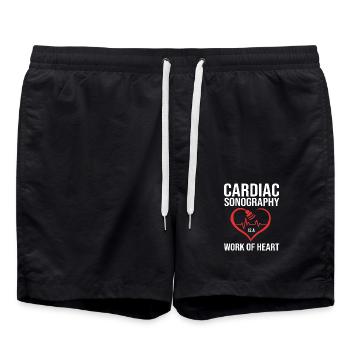 Kardiogramm Kardiographie Sonographie Ultraschall - Badeshorts - Schwarz - Vorne - AI Model Male 185 light (185cm)