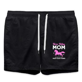 Course de chevaux maman maman - Short de bain - noir - Devant - AI Model Male 185 light (185cm)