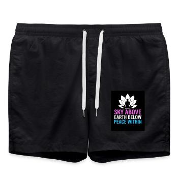 Méditation Zen Bouddhisme Bouddha Bouddhiste Chakra - Short de bain - noir - Devant - AI Model Male 185 light (185cm)