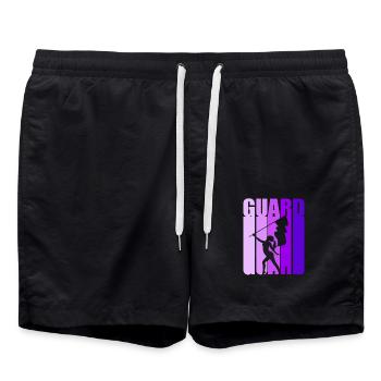 Flag Flag Waving Flag Waver Carnival - Swim Trunks - black - Front - AI Model Male 185 light (185cm)