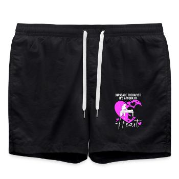 Massage masseur, masseuse, naturopathe - Short de bain - noir - Devant - AI Model Male 185 light (185cm)