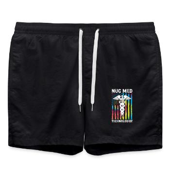 Radiologie Atome nucléaire Médecine nucléaire - Short de bain - noir - Devant - AI Model Male 185 light (185cm)