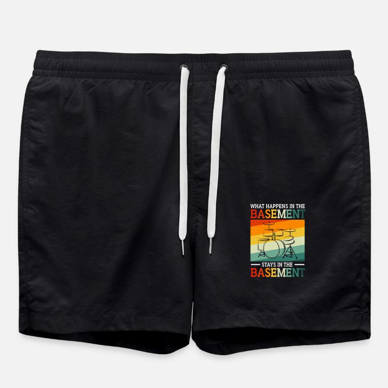 Drummer Drum Drumsticks - Swim Trunks - black