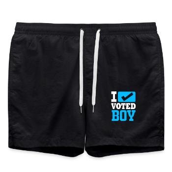 Baby Shower July Expectant Mom Team Boy - Swim Trunks - black - Front - AI Model Male 185 light (185cm)
