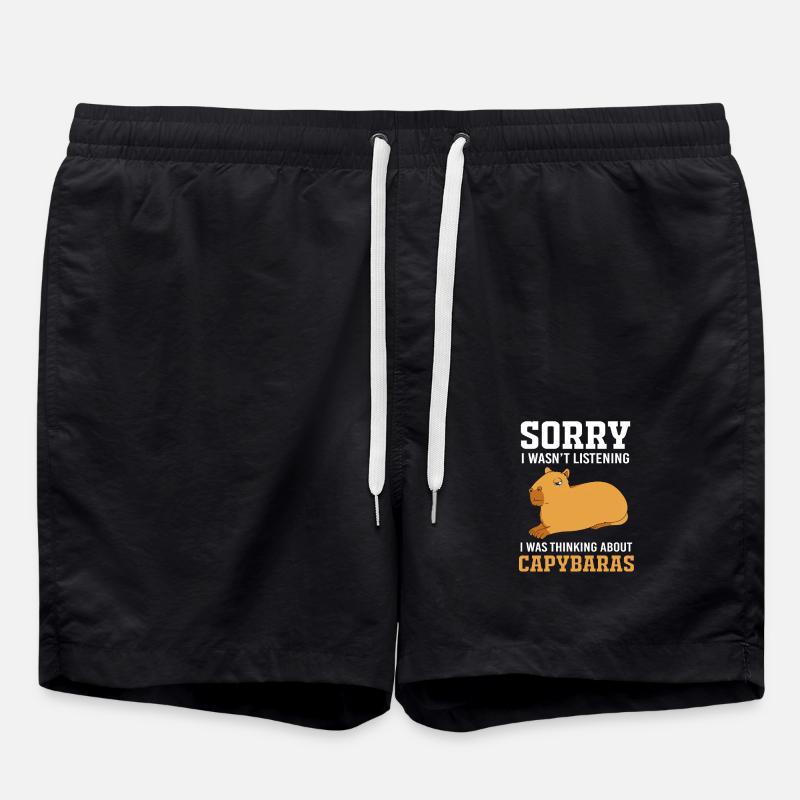 Capybara Capibara - Swim Trunks - black