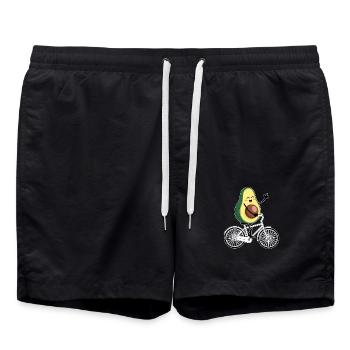 Funny Cycling Avocado - Swim Trunks - black - Front - AI Model Male 185 light (185cm)