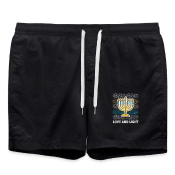 Hanoukka Hanoukka Hanoucca - Short de bain - noir - Devant - AI Model Male 185 light (185cm)