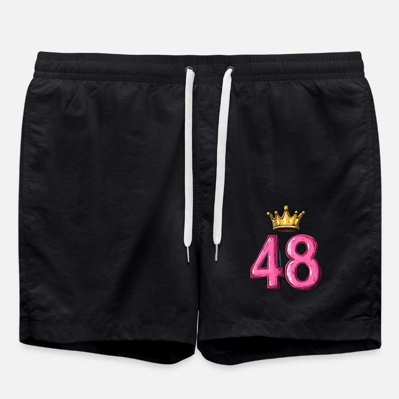 48 Number Crown - Swim Trunks - black