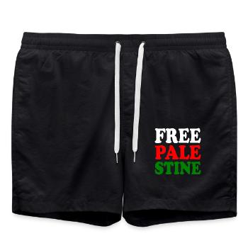 Free palestine - Badeshorts - Schwarz - Vorne - AI Model Male 185 light (185cm)