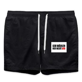 geh wählen nur nicht afd - Badeshorts - Schwarz - Vorne - AI Model Male 185 light (185cm)