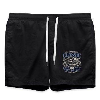 Vintage 1966 Born Motorcycle Birthday Gift - Swim Trunks - black - Front - AI Model Male 185 light (185cm)