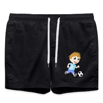 Petit garçon de football - Short de bain - noir - Devant - AI Model Male 185 light (185cm)