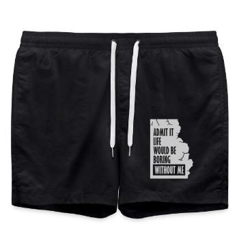 vie ennuyeuse sans moi - Short de bain - noir - Devant - AI Model Male 185 light (185cm)