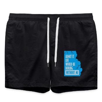 vie ennuyeuse sans moi - Short de bain - noir - Devant - AI Model Male 185 light (185cm)