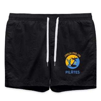 Pilates - Short de bain - noir - Devant - AI Model Male 185 light (185cm)