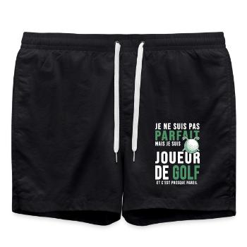 Golf joueur parfait humour joueur de golf - Short de bain - noir - Devant - AI Model Male 185 light (185cm)