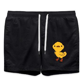 Love cute little duckling - Swim Trunks - black - Front - AI Model Male 185 light (185cm)