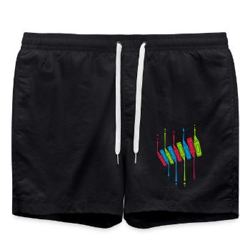 Crayons Gouttes Cool Design - Short de bain - noir - Devant - AI Model Male 185 light (185cm)
