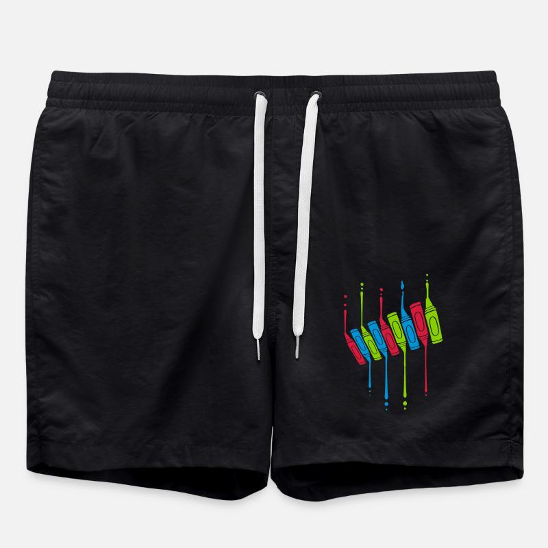 Crayons Drops Cool Design - Swim Trunks - black