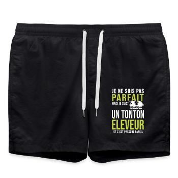 pas parfait tonton oncle éleveur brebis mouton - Short de bain - noir - Devant - AI Model Male 185 light (185cm)