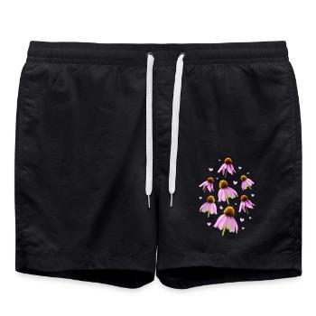 Sonnenhut Coneflower - Swim Trunks - black - Front - AI Model Male 185 light (185cm)