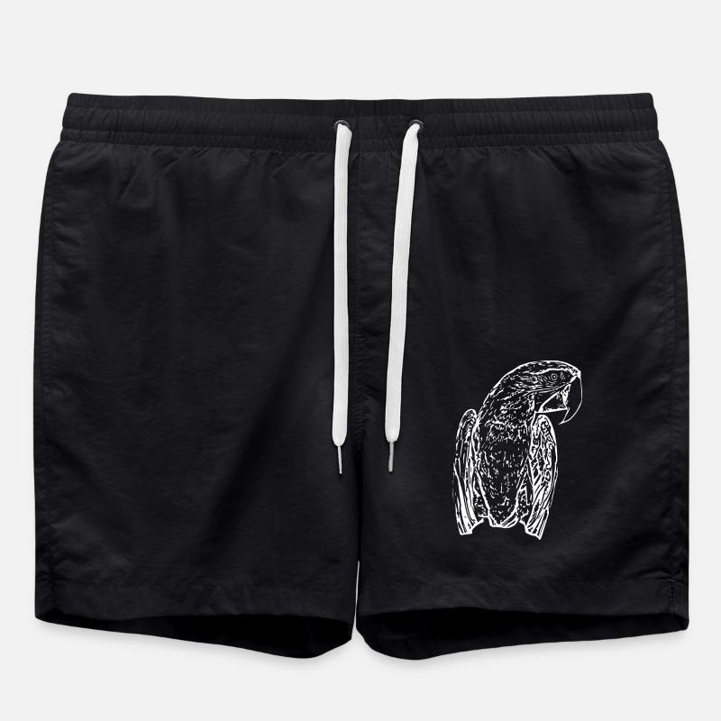 Perroquets Oiseau Blanc - Short de bain - noir