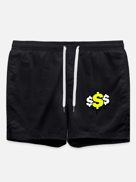 Dollar Symbol - Swim Trunks - black
