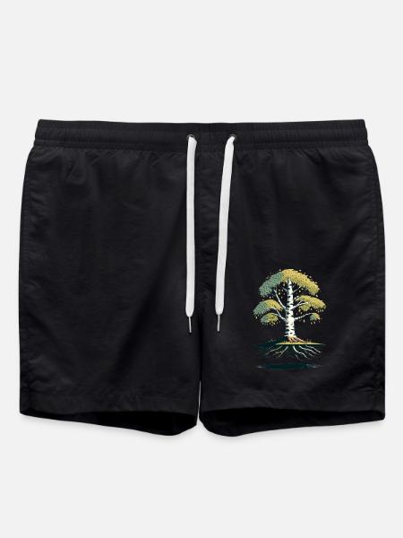 Birch Tree - Swim Trunks - black