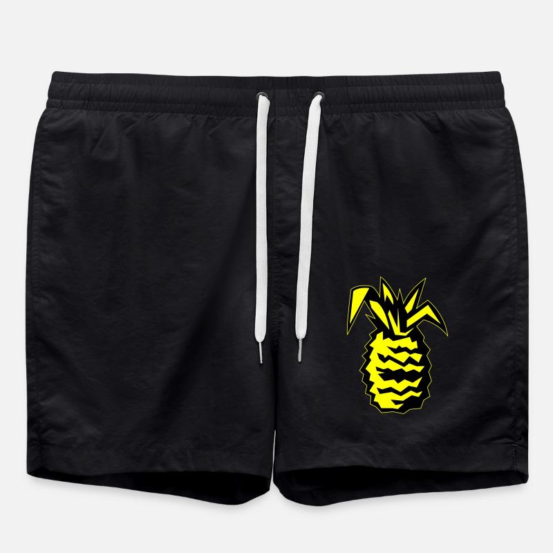ananas 02 - Badeshorts - Schwarz