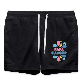 PAPA d'amour - Short de bain - noir - Devant - AI Model Male 185 light (185cm)