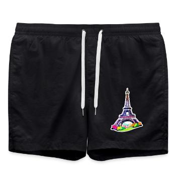 Tour Eiffel #2 - Short de bain - noir - Devant - AI Model Male 185 light (185cm)