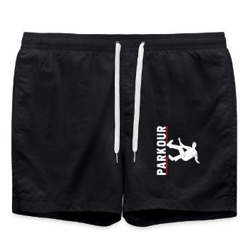 Parkour Free Runner Course libre - Short de bain - noir - Devant - AI Model Male 185 light (185cm)