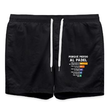 Padel Fun Player Pourquoi je perds le padel - Short de bain - noir - Devant - AI Model Male 185 light (185cm)