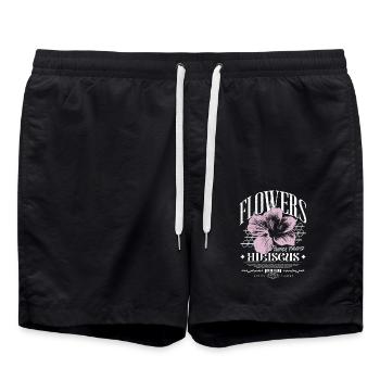 Hibiskusblüte Hibiskus Blume - Badeshorts - Schwarz - Vorne - AI Model Male 185 light (185cm)
