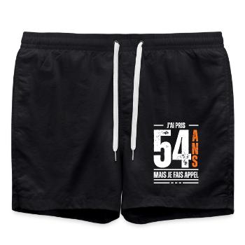 jai 54 ans / t-shirt 54 ans / cadeau 54 ans - Short de bain - noir - Devant - AI Model Male 185 light (185cm)