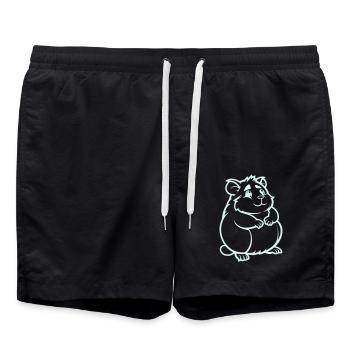 Hamster Comic Animal - Swim Trunks - black - Front - AI Model Male 185 light (185cm)