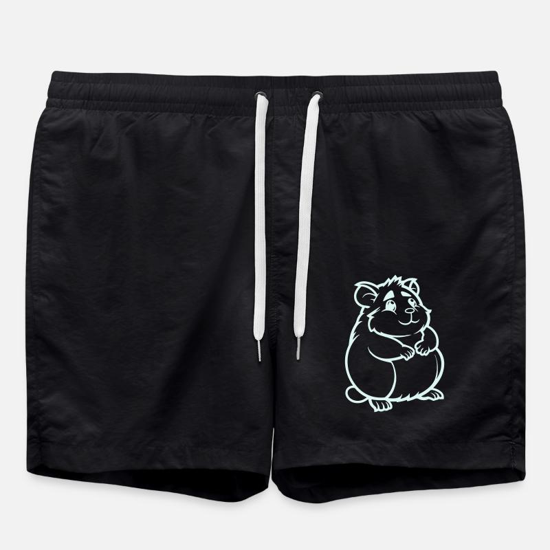 Hamster Comic Animal - Swim Trunks - black