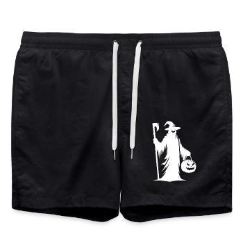 Drôle Magie Enfants Halloween Citrouille Fête - Short de bain - noir - Devant - AI Model Male 185 light (185cm)