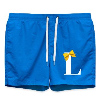 Lettre L nœud jaune - Short de bain - cobalt blue - Devant