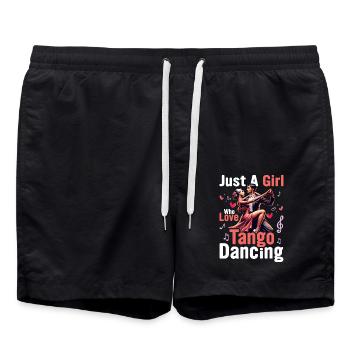 Juste une fille qui aime danser le tango Musique latine Tan - Short de bain - noir - Devant - AI Model Male 185 light (185cm)