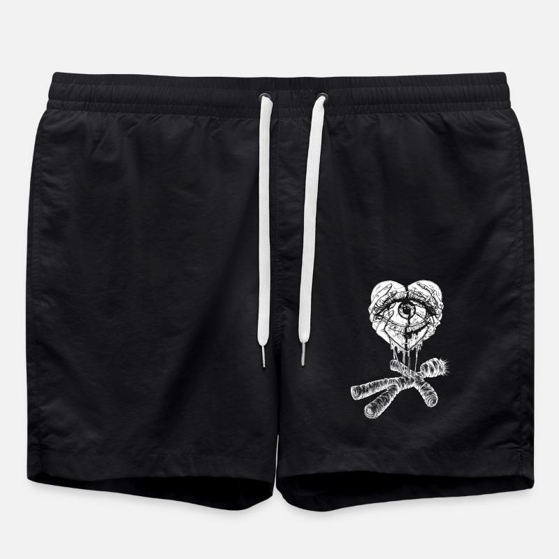 Heart, eye and doll - Swim Trunks - black
