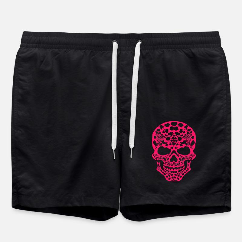 pink skull street - Short de bain - noir