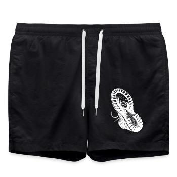 Hiking Shoe with Nature Mountain Landscape Profile - Swim Trunks - black - Front - AI Model Male 185 light (185cm)