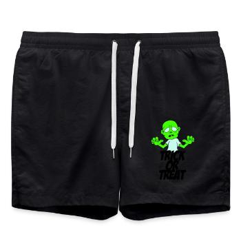 zombie trick or treat - Swim Trunks - black - Front - AI Model Male 185 light (185cm)