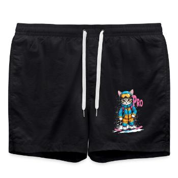 Snowboarding Kitty Pro - Badeshorts - Schwarz - Vorne - AI Model Male 185 light (185cm)