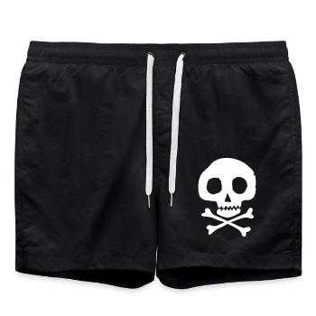Crâne et os - Short de bain - noir - Devant - AI Model Male 185 light (185cm)